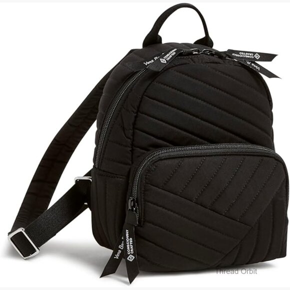 Mini Backpack Purse with Adjustable Straps, Recycled Cotton, 9x7x3 Inches